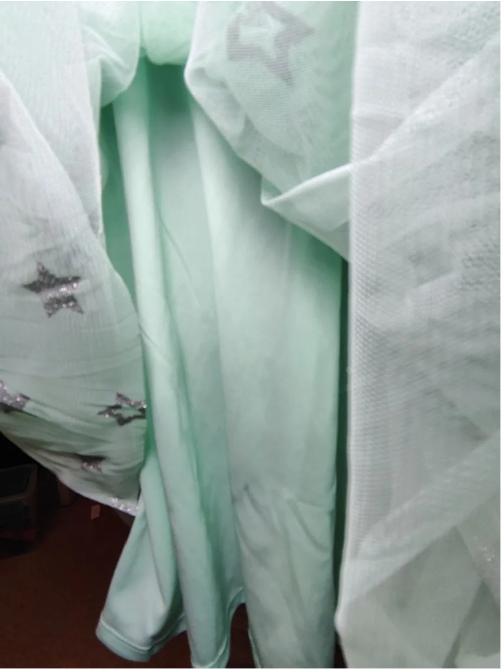 Star Wars Grogu Baby Yoda Dress Girls 2X Mint Green Hooded Tulle Dress - Picture 6 of 11
